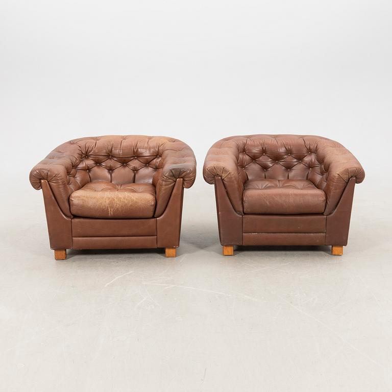 Club armchairs, 1 pair, 1960s/70s.