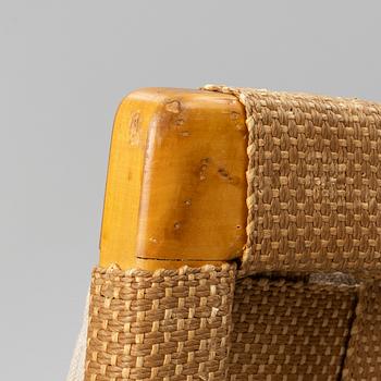 Bruno Mathsson, a lounge chair with footstool "Pernilla 1", Firma Karl Mathsson, Värnamo, circa mid-20th century.