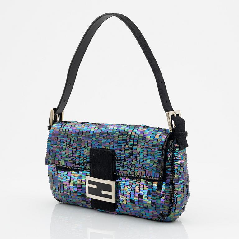 Fendi, a sequin and pearl embroidered Baguette bag.