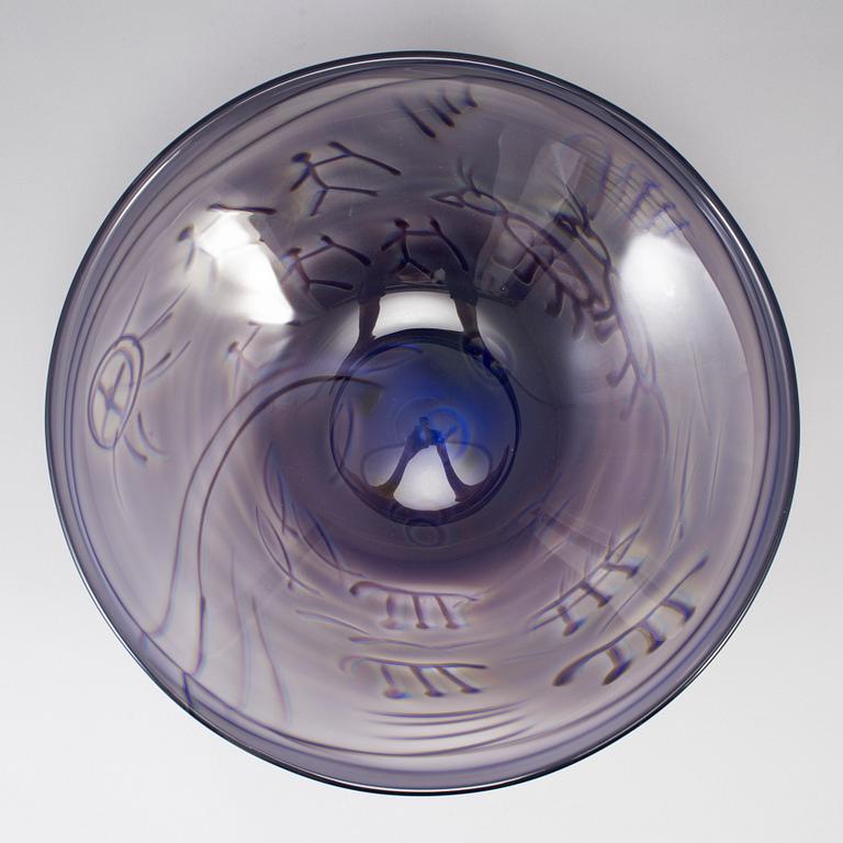 JAN-ERIK RITZMAN, a unique glass bowl, Transjö, Sweden 1986.