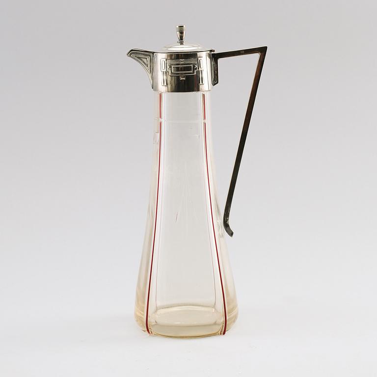 VINKARAFF, glas och nysilver, omkring år 1900.