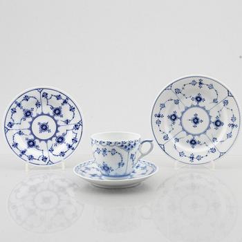 Royal Copenhagen, 6 pieces 'Blue Fluted', Denmark, late 19th century - 20th century.