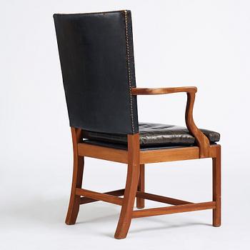 Josef Frank, a mahogany and black leather chair, Svenskt Tenn Sweden 1930-40s, model 635. Alva & Gunnar Myrdal Collection.