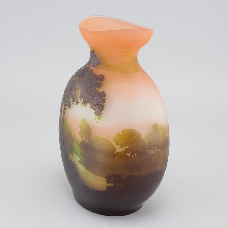 EMILE GALLÉ, an art nouveau glass vase signed Gallé, early 20th century.