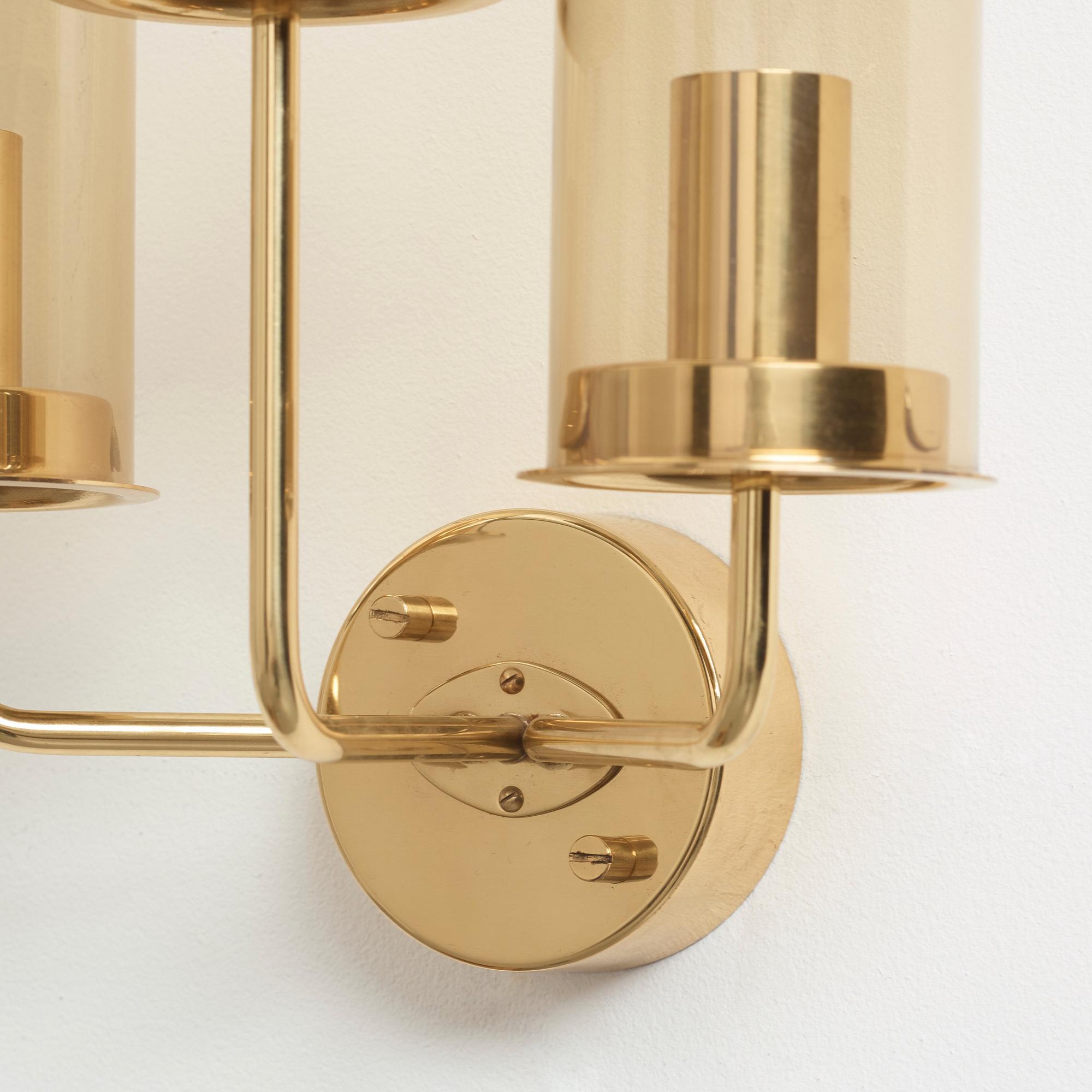 Hans-Agne Jakobsson, a pair of wall lamps, model "Sonata", "V169-3", Hans Agne Jakobsson AB, Markaryd, 1960-70s.