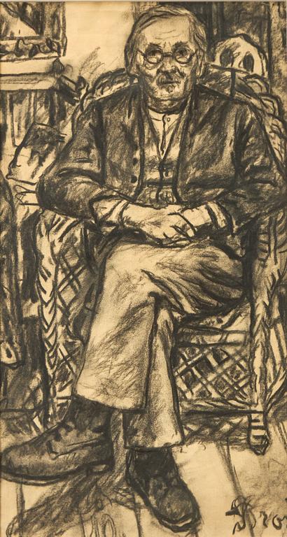 Bror Hjorth, Portrait of a man with glasses.