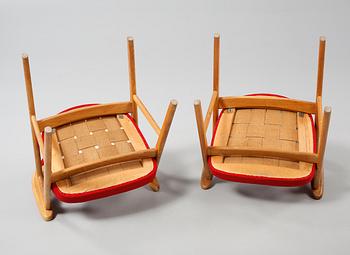 KARMSTOLAR, ett par, Erik Kirkegaard, Høng Stolefabrik, Danmark, 1950-tal.
