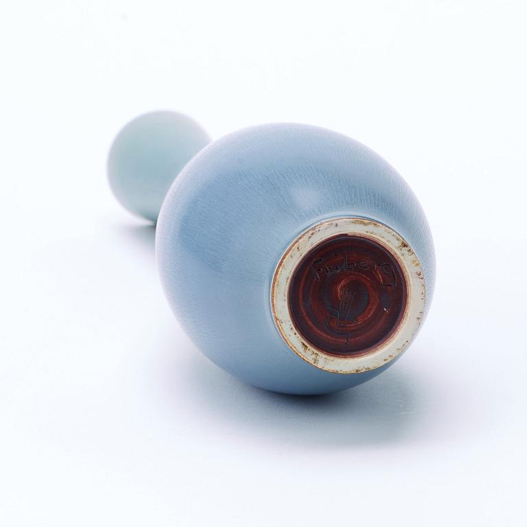 Berndt Friberg, a blue glazed stoneware vase, Gustavsberg studio 1962.