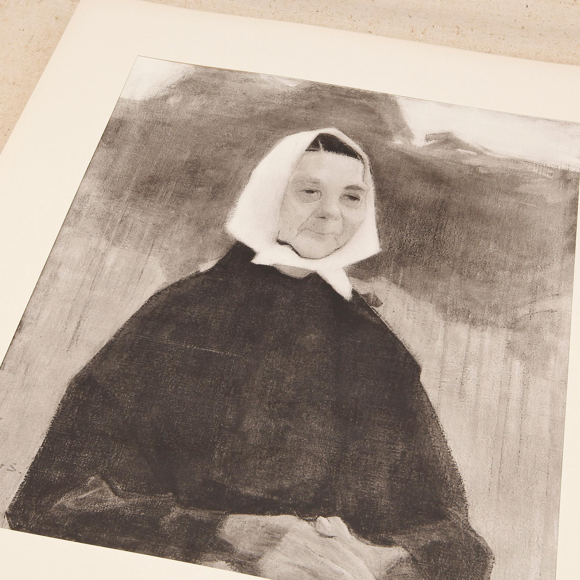 HELENE SCHJERFBECK, mapp med 48 reproduktioner, Gotthard Johansson, numrerad 63/500, Nordisk Rotogravyr Stockholm 1945.