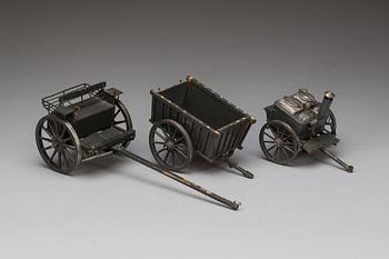 MILITÄRVAGNAR, 3 st, 1900-talets början.