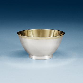 A Swedish 19th century pacel-gilt bowl, makers mark of Nils Lorens Kjellberg, (Kalmar -1805-1830).