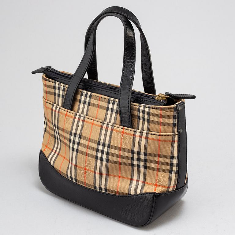 BURBERRY, Plaid Canvas Handbag.