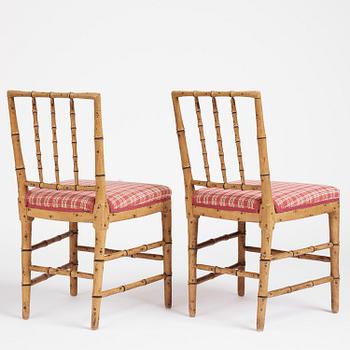 Stolar, ett par,  tillskrivna Ephraim Ståhl (mästare i Stockholm 1794-1820), Sengustavianska.