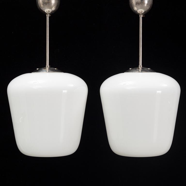 A pair of 1930's-40's ceiling lights.