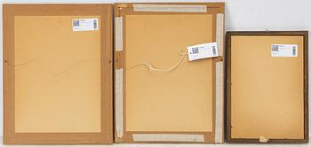 Utagawa Kunisada (Toyokuni III), Three woodblock prints, various motifs.