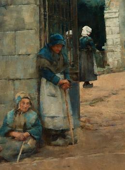 Stanhope A. Forbes, Utanför Chapelle Saint-David i Quimperlé, motiv från Bretagne.