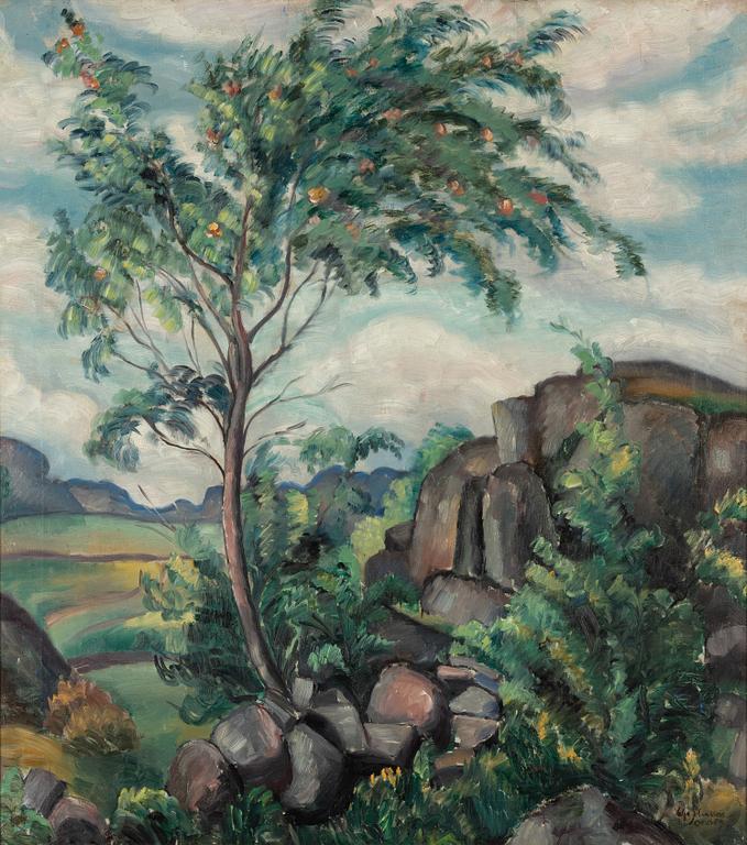 Helge Johansson, olja på duk, signerad Orust 1917.