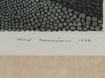 VÄINÖ ROUVINEN, kuivaneula ja akvatinta, signeerattu, päivätty 1975 ja numeroitu 17/50. Taiteilijan vedos.