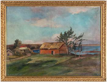 ERIK G HALLSTRÖM, olja på duk, signerad.