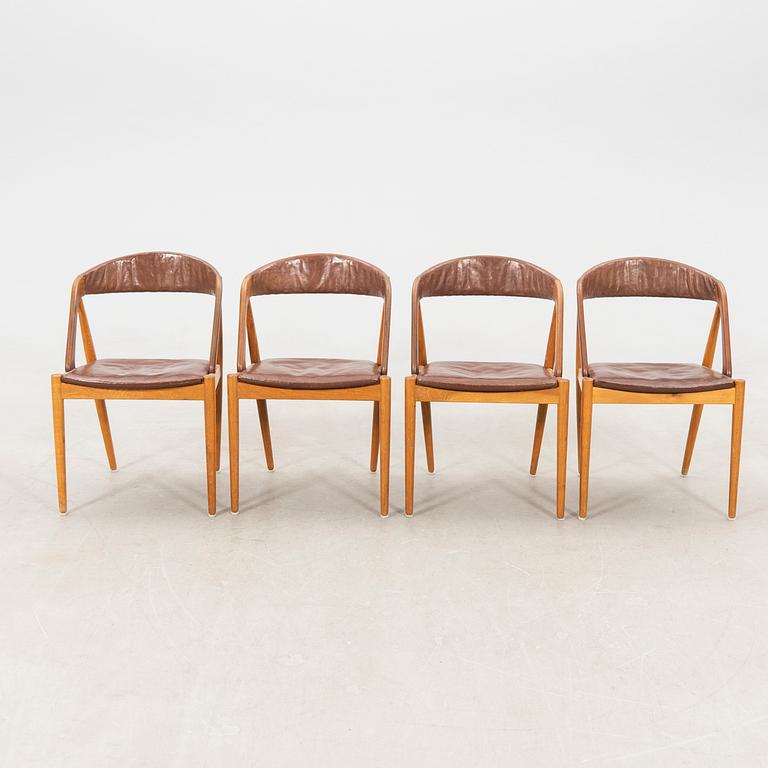 Kai Kristiansen, 4 "Pige" chairs, Denmark, mid-20th century.