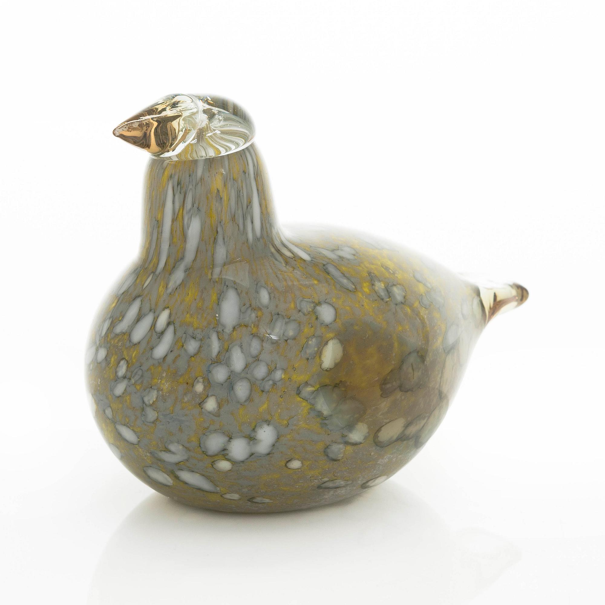 Oiva Toikka, A glass bird 'Pine grossbeak female' Unique Days spring 2006, signed O. Toikka Nuutajärvi.