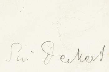 Siri Derkert, charcoal, signed.