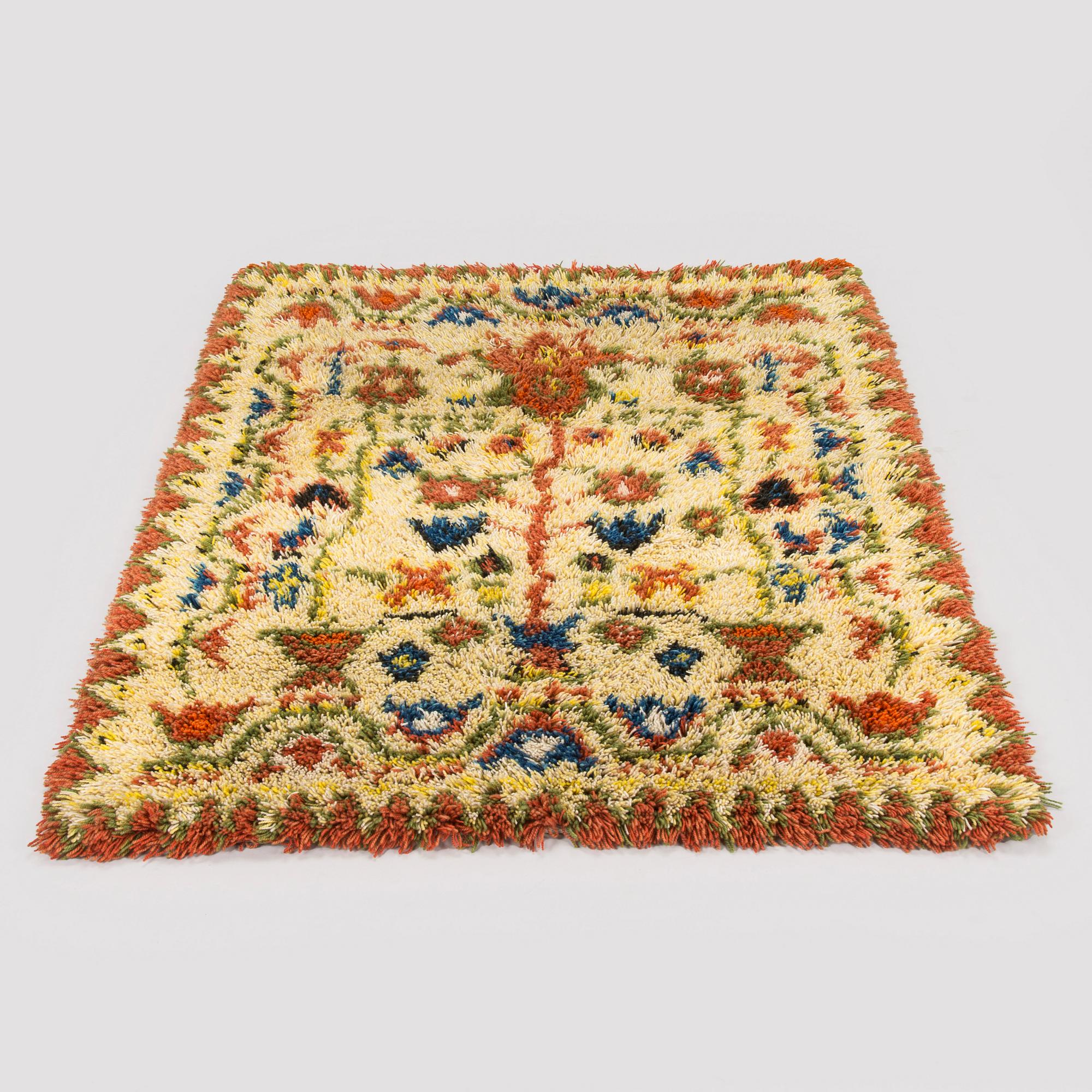 Rya, allmoge, Finland, efter Porin tienoot modell. Ca 148 x 108 cm.