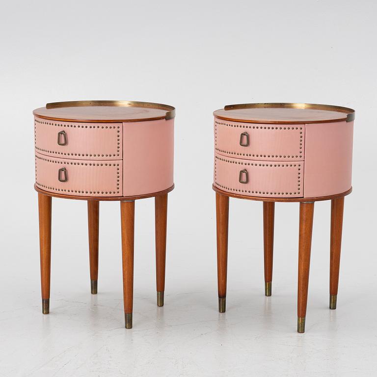 A pair of bedside tables, a pair, Halvdan Petterssons Möbelfabrik, Tibro, mid-20th century.