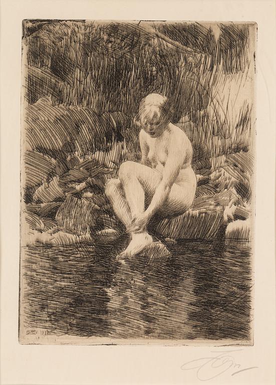 ANDERS ZORN, etching, signed, 1912-.