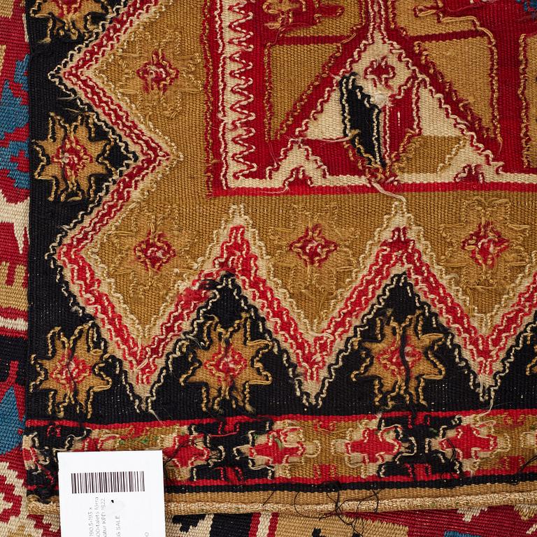 A BEDCOVER, flat weave,  ca 190,5-193 x 115-116 cm, Scania first half of the 19th century,