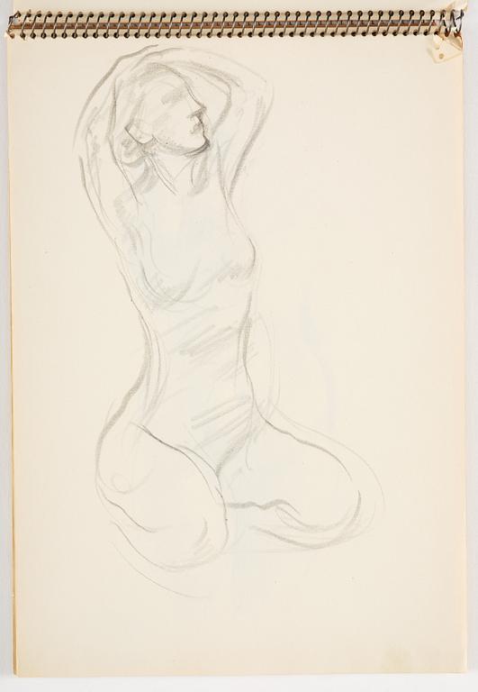 Lotte Laserstein, 3 skissblock med teckningar.