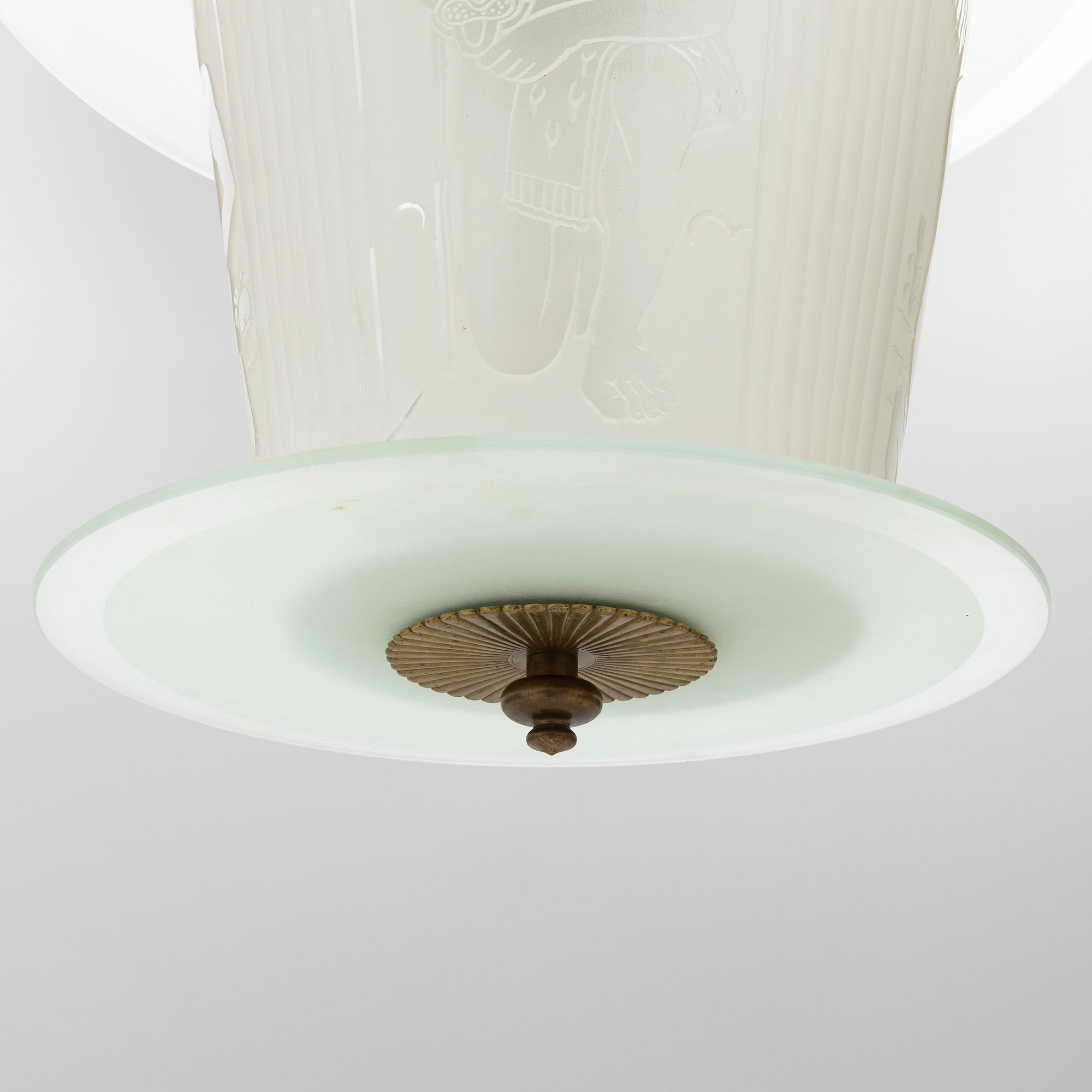 Harald Notini, a ceiling lamp model 10918, Arvid Böhlmarks Lampfabrik, Stockholm, 1930s.