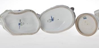 FIGURINER, 3 st, porslin, Royal Copenhagen, Danmark.