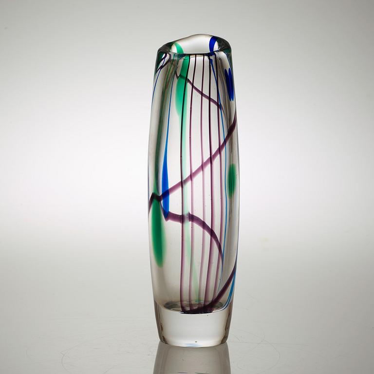 A Vicke Lindstrand 'Abstracta' glass vase, Kosta 1950's-60's.