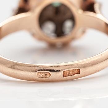 SORMUS, 14K kultaa, berylli, timantteja n. 0.40 ct yht. Neuvostoliitto.