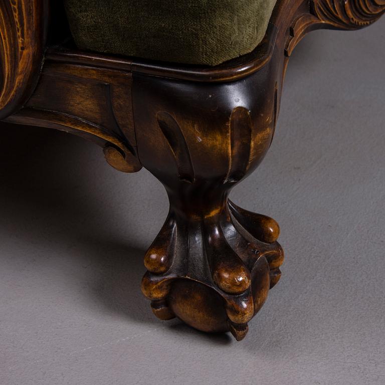 KARMSTOLAR, ETT PAR, Chippendale-stil, 1930-tal.