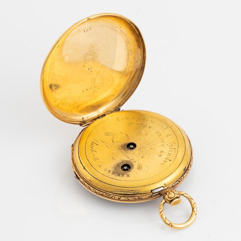 Pocket watch, 18K gold, 42 mm.