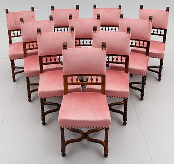 STOLAR, 10 st, barockstil, 1900-talets första hälft.