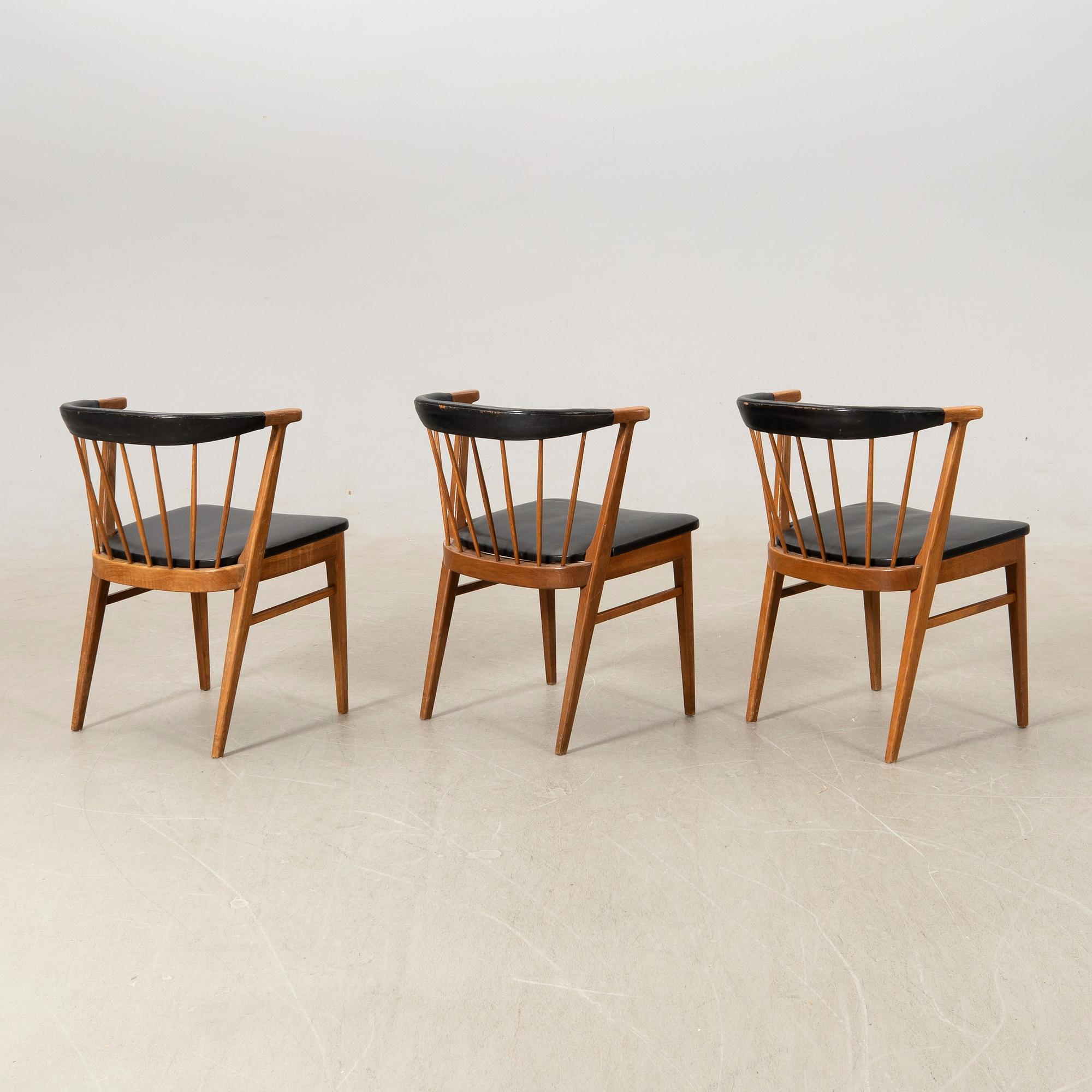 Armchairs 3 pcs, Bodafors Furniture Factory 1950s.