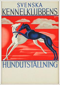 Bo Vilson · BO VILSON, a vintage poster, Svenska Kennelklubbens Hundutställning, 1937.