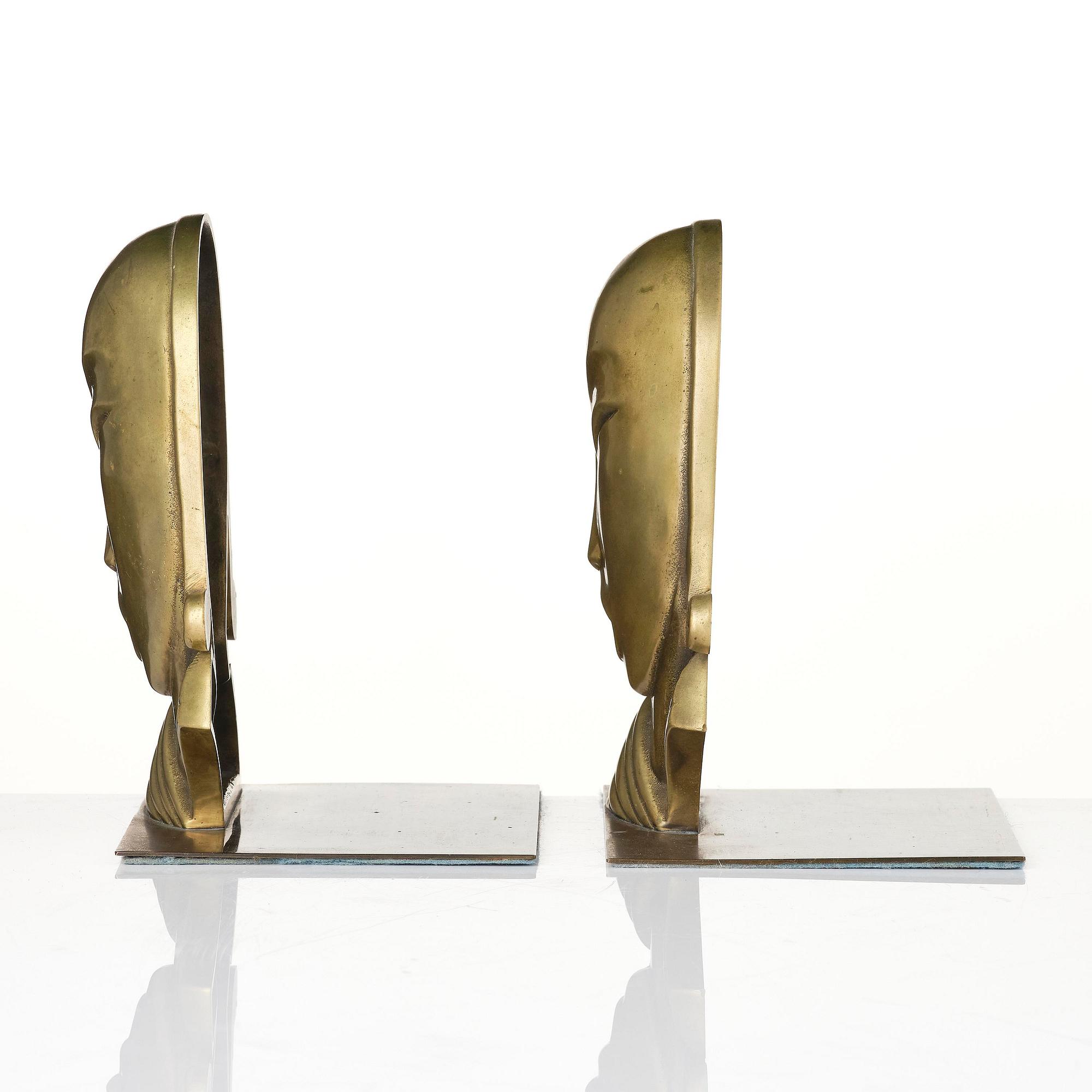 Carl-Einar Borgström, a pair of brass bookends model "840", Ystad-Metall.