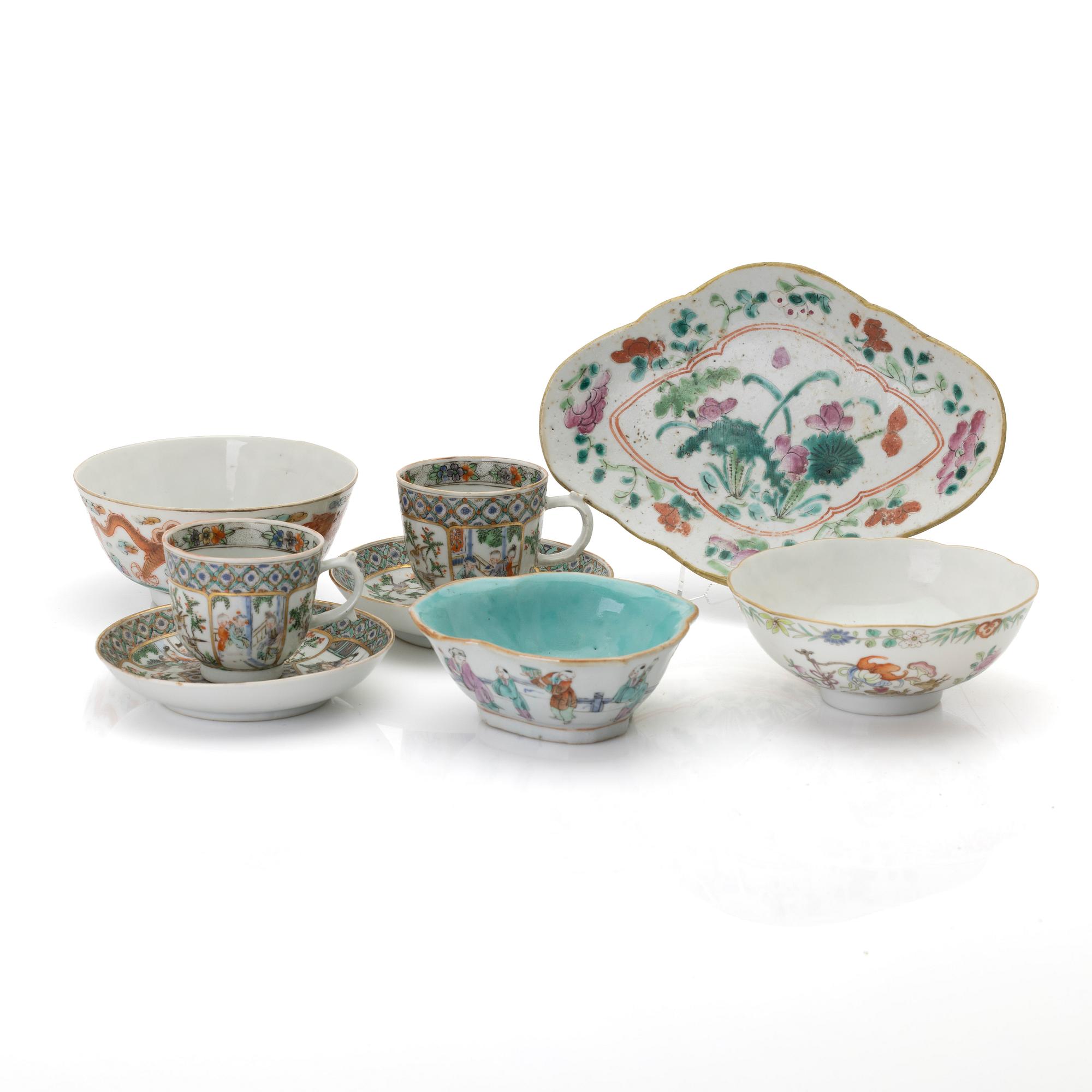 Parti porslin, 6 delar, Kina, 1800/1900-tal.