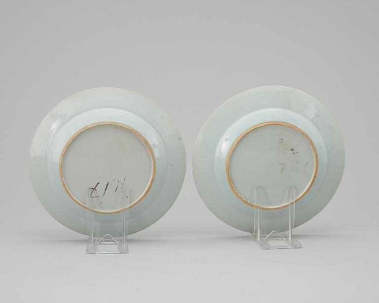 Four early 18th century plates, Qing dynasty.