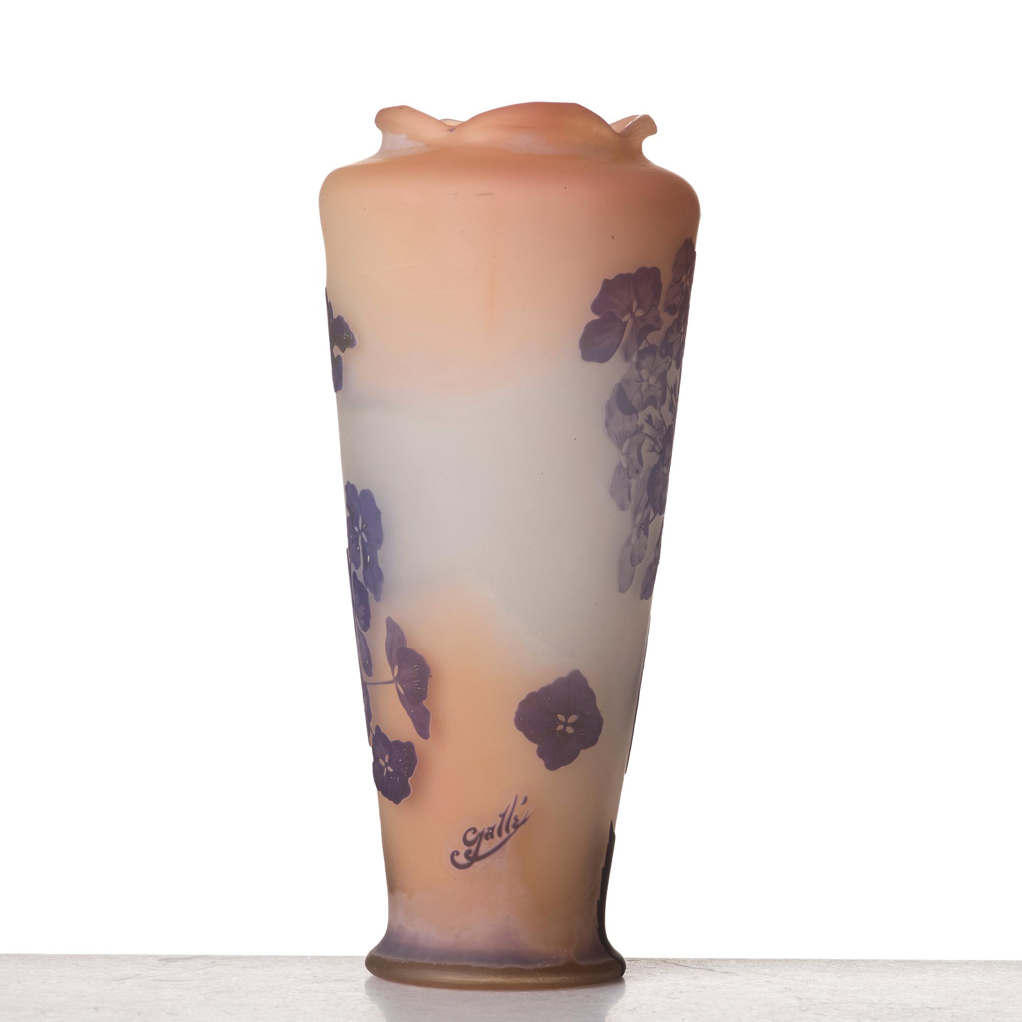 Emile Gallé, an Art Nouveau cameo glass vase, Nancy, France.