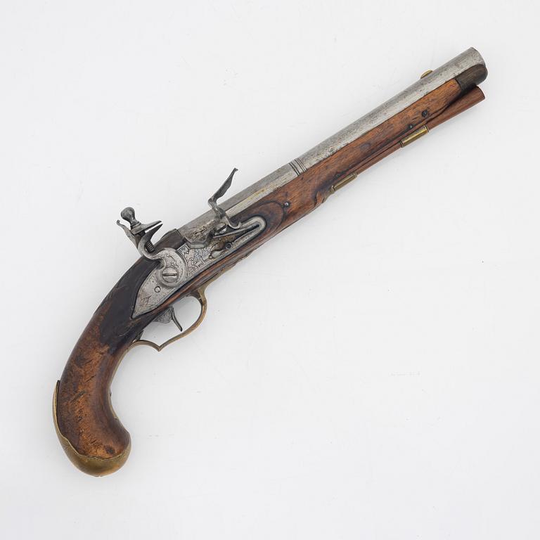 A flintlock pistol, second half of the 18th Century.