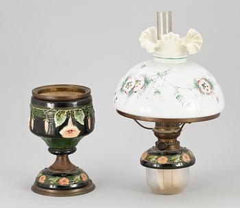 BORDSFOTOGENLAMPA, glas och porslin, 1800-talets slut.