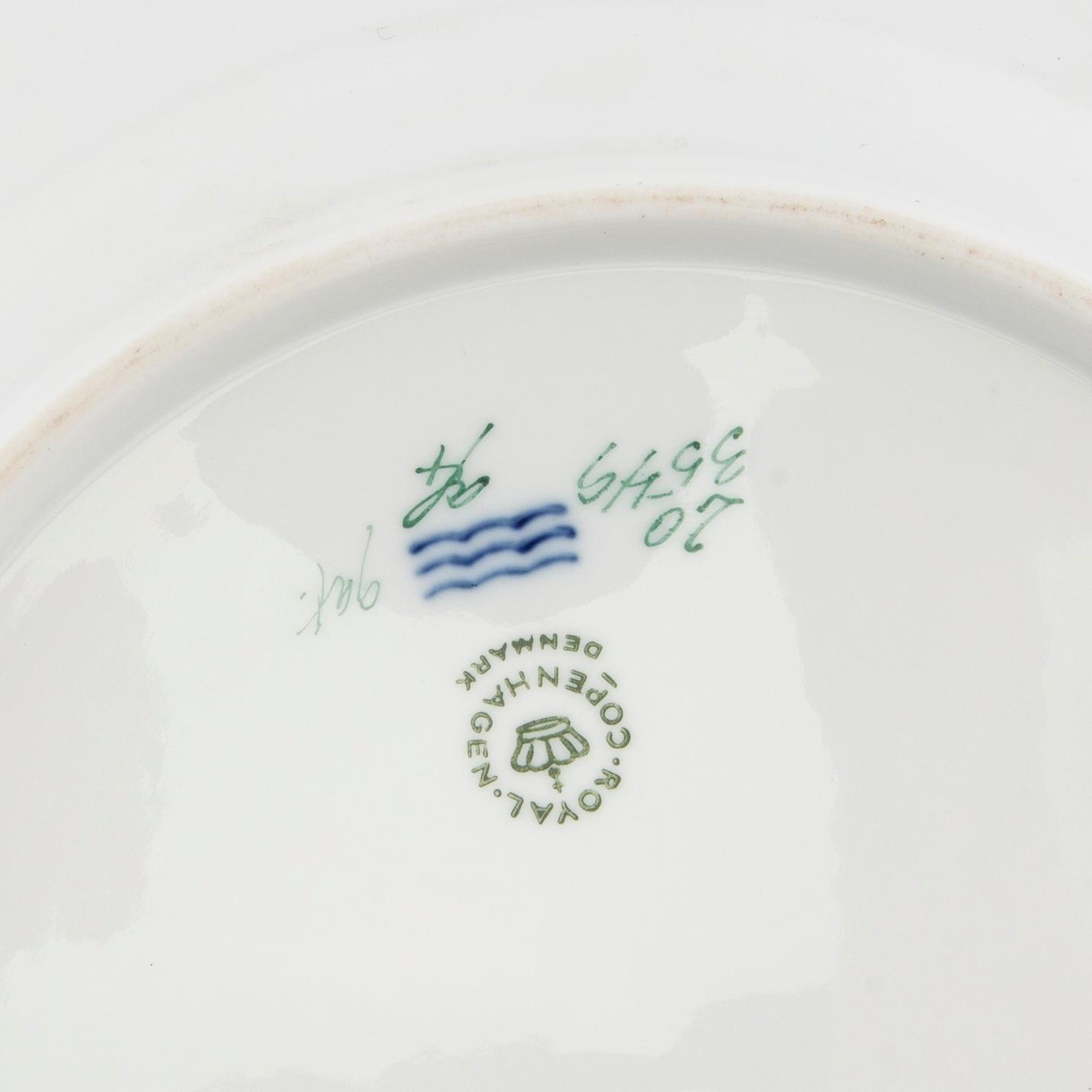 Plates 2 pcs "Flora Danica" Royal Copenhagen Denmark 1964 and 1966 porcelain.