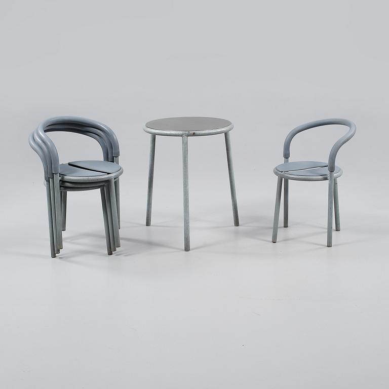 TRÄDGÅRDSGRUPP, 5 delar, "Café", Niels Gammelgaard & Lars Mathiesen, Fritz Hansen, formgiven 1980.