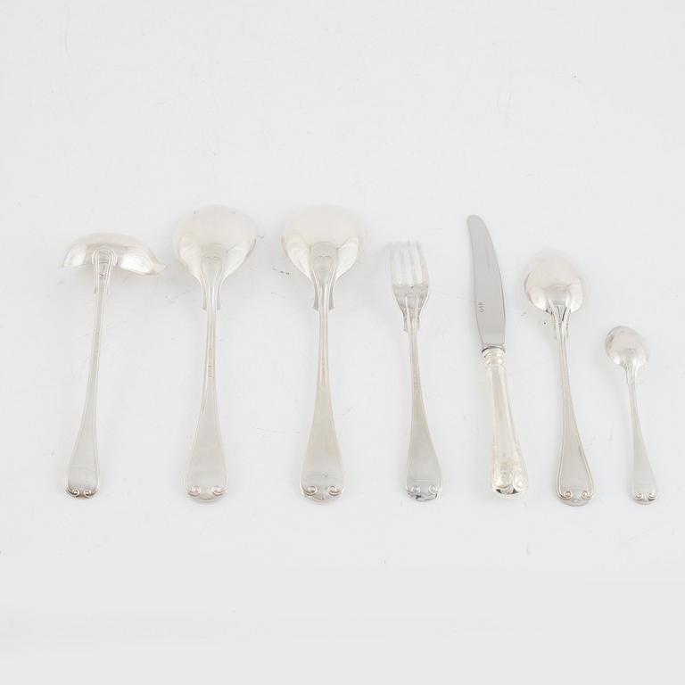 A 51-piece silver flat wear set, "Gammal Fransk", GAB, Sweden, 1993-2000.