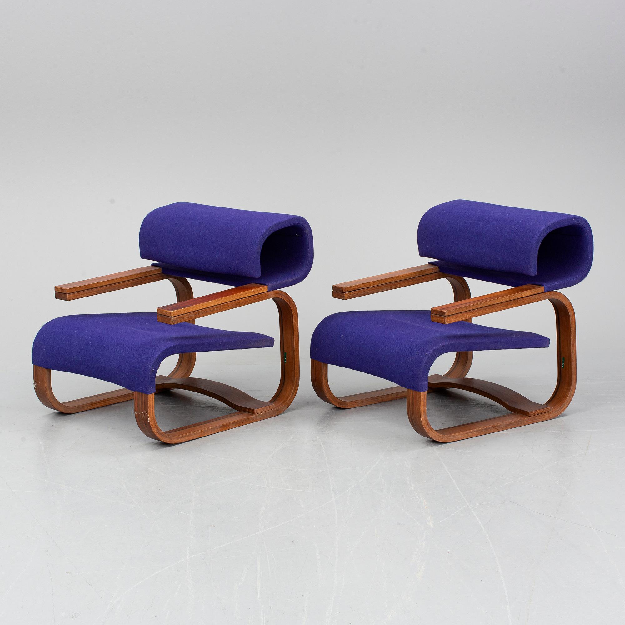 JAN BOCAN, armchairs, a pair, second half of the 20th century.